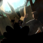 A pterosaur traps Dave in the crashed airplane