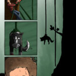 Jimmy uses a pulley system to haul Daisy up into the tree fort he found