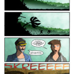 Dave and earl run away from flying dinosaur