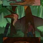 a dinosaur in the raptor chases jimmy